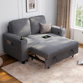 LINSY HOME Pull Out Loveseat Sofa Sectional Sleeper Sofa, Plush Corduroy Love Seat Couch Pullout Modular Sectional Couches for Living Room Apartment Bedroom (Grey)