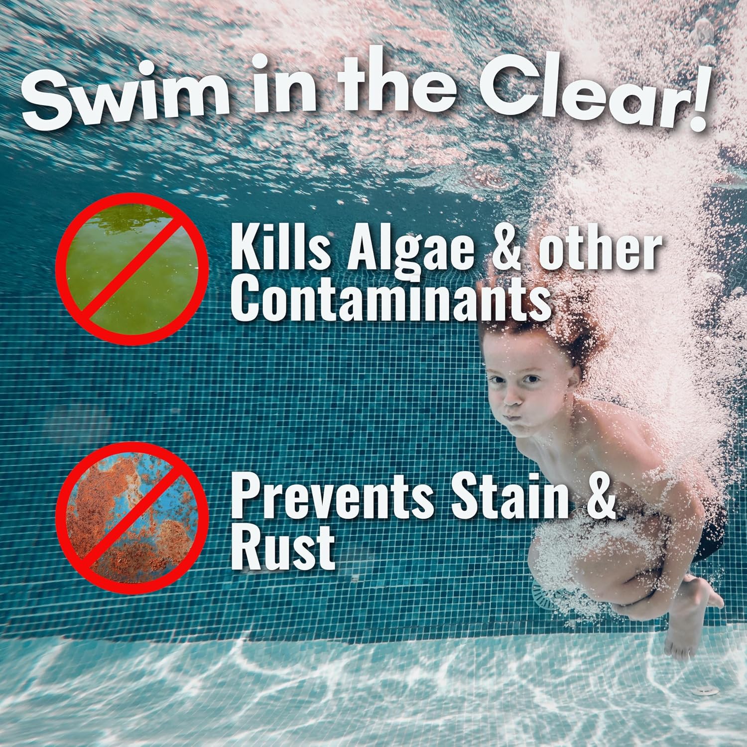 Non-Chlorine 4 in 1 Shock, for Pools and Spas. Fast Acting, Quick Dissolving, Shock, Sanitizes, Clarifies, Eliminates Algae & Prevents Stains. Reduces Harsh Chlorine Usage (25 lb)