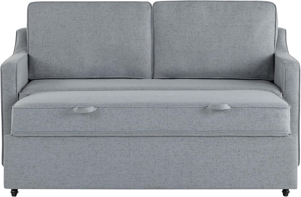 Serta® Corren 68.1' Queen Sized Convertible Sofa, Dream Coil® Comfort, Fingerguard® Pinch Point Protection, Sofa Chenille Fabric, Light Gray