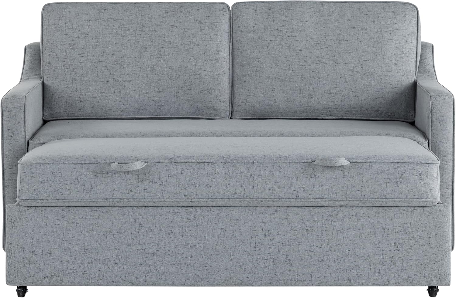 Serta® Corren 68.1' Queen Sized Convertible Sofa, Dream Coil® Comfort, Fingerguard® Pinch Point Protection, Sofa Chenille Fabric, Light Gray