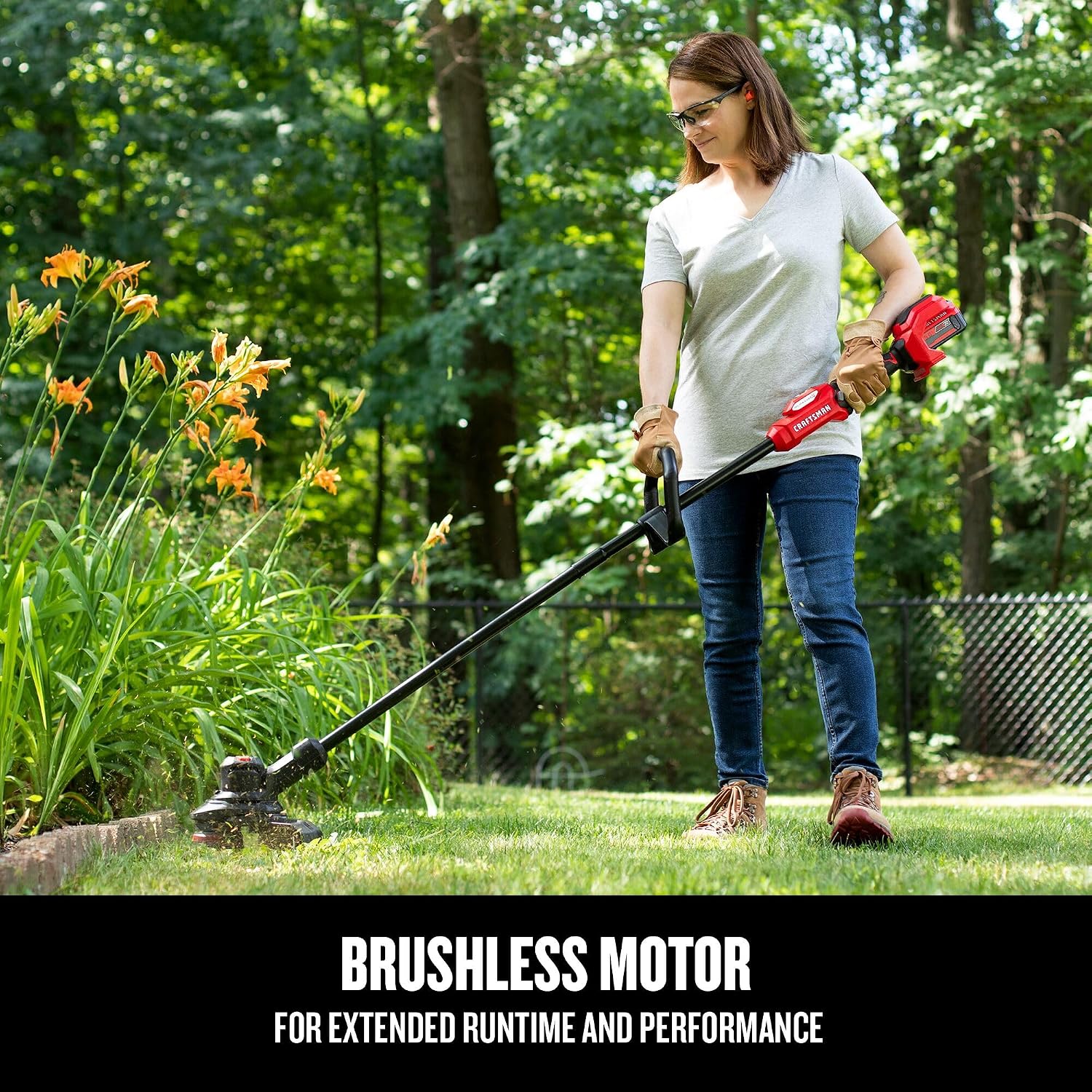 CRAFTSMAN V20 RP Cordless String Trimmer and Lawn Edger Kit, Weed Wacker, Extended Run Time, Brushless High-Output Motor, 13 Inch Deck, 5.0Ah Battery & Charger Included (CMCST930P1)