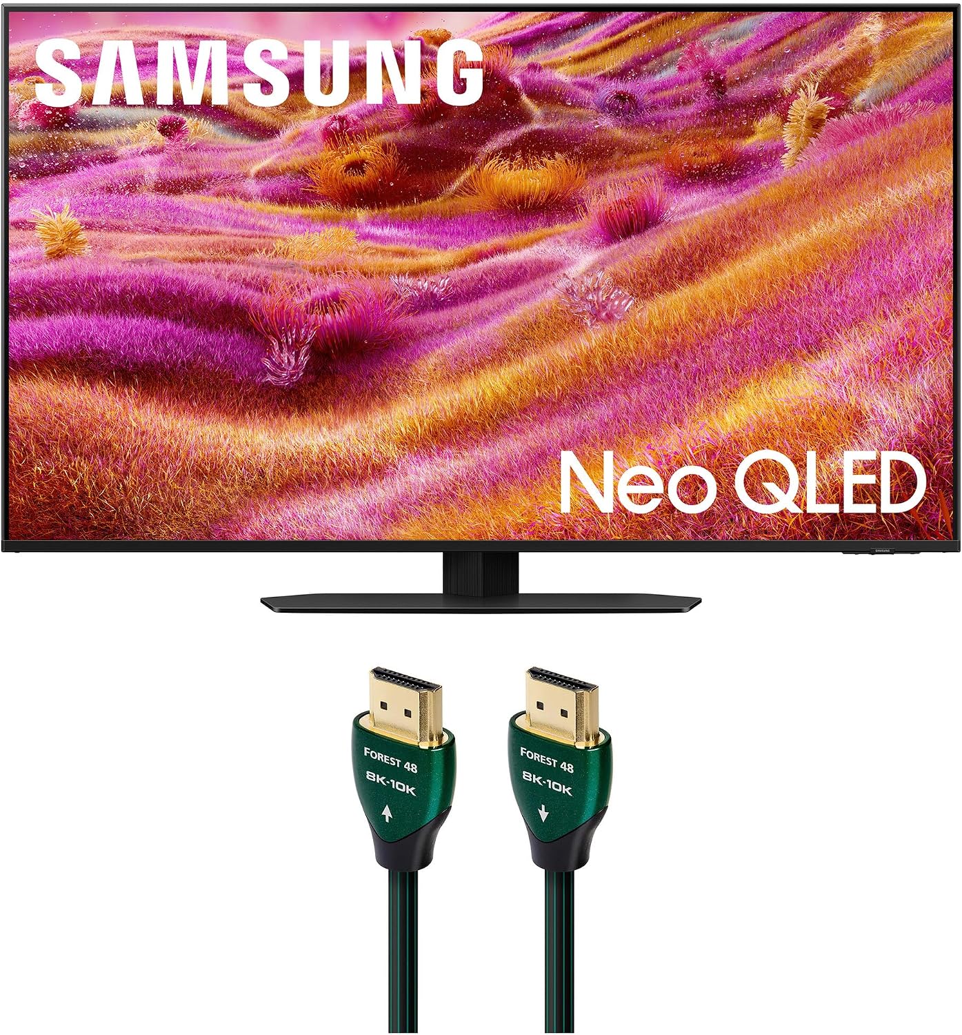 Samsung QN43QN90FAFXZA 43 Inch Neo QLED 4K QN90F Vision AI Smart TV with an AudioQuest Forest HDM48FOR225 2.25M 48G 8K-10K HDMI Digital Cable (2025)