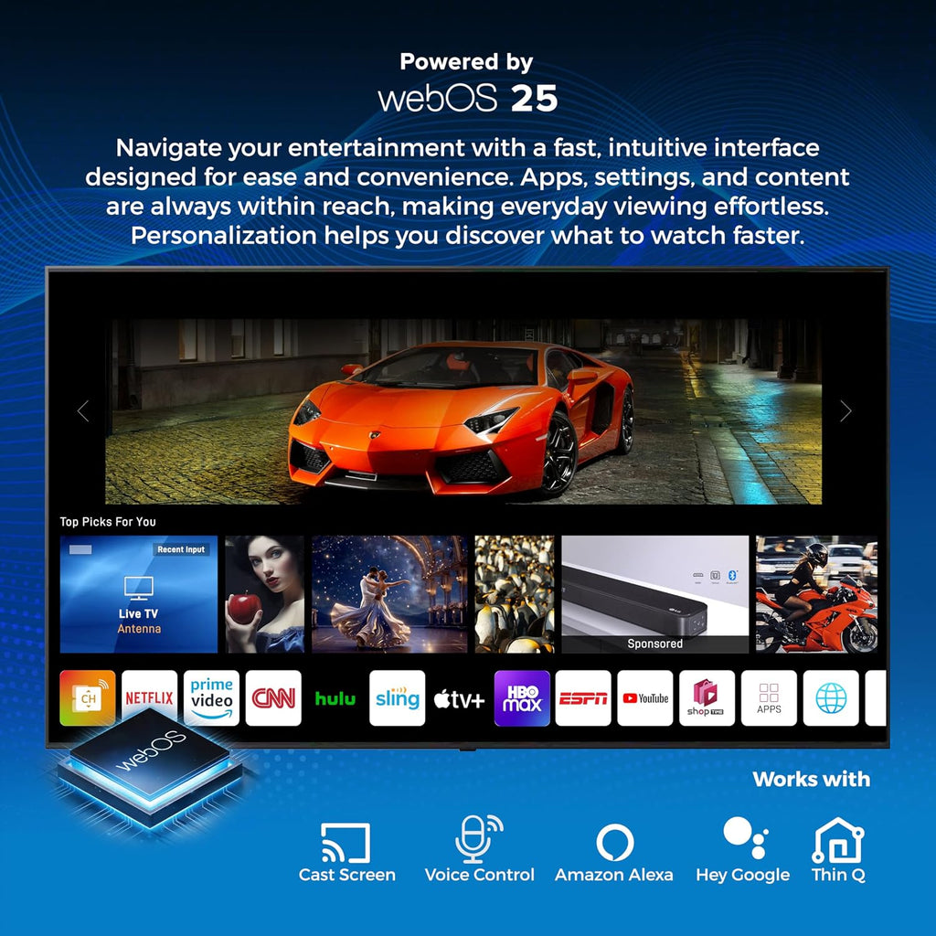 Titan L200 QNED 100 Inch Outdoor TV, Partial Sun, IP65 Smart Weatherproof TV, 4K HDR, 120 Hz, Web AI OS, 1500 Nits, Wi-Fi 6E, Dolby Digital, Outdoor TV Cover, Slim Bezel, 2 Yr Wty