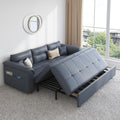 homary 74' Queen Sleeper Sofa Bed – 2-Seater Convertible Couch with Pull-Out Bed with Storage Drawers & Side Pockets, for Apartment Living Room (Deep Gray)