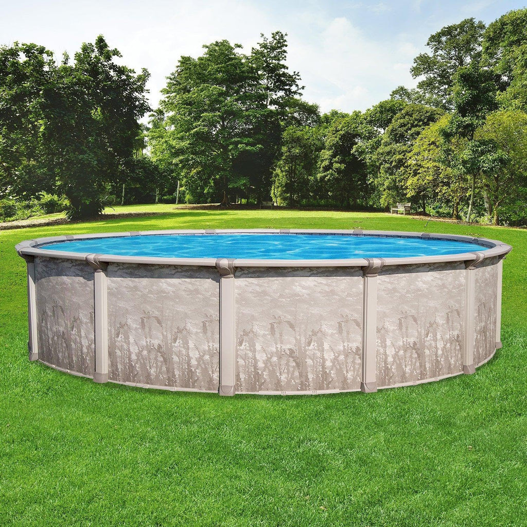 In The Swim 15' Round Above Ground Swimming Pool - Marina Package - Featuring: Sand Filter, Pump System and A-Frame Ladder