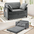 Myroyalsit 51' Convertible Sofa Bed, 2 in1 Folding Sofa Bed, Loveseat Sleeper Sofa for Small Spaces, Fold Out Floor Couch with 2 Pillows for Apartment, Living Room & Guest Room, Grey Chenille Fabric