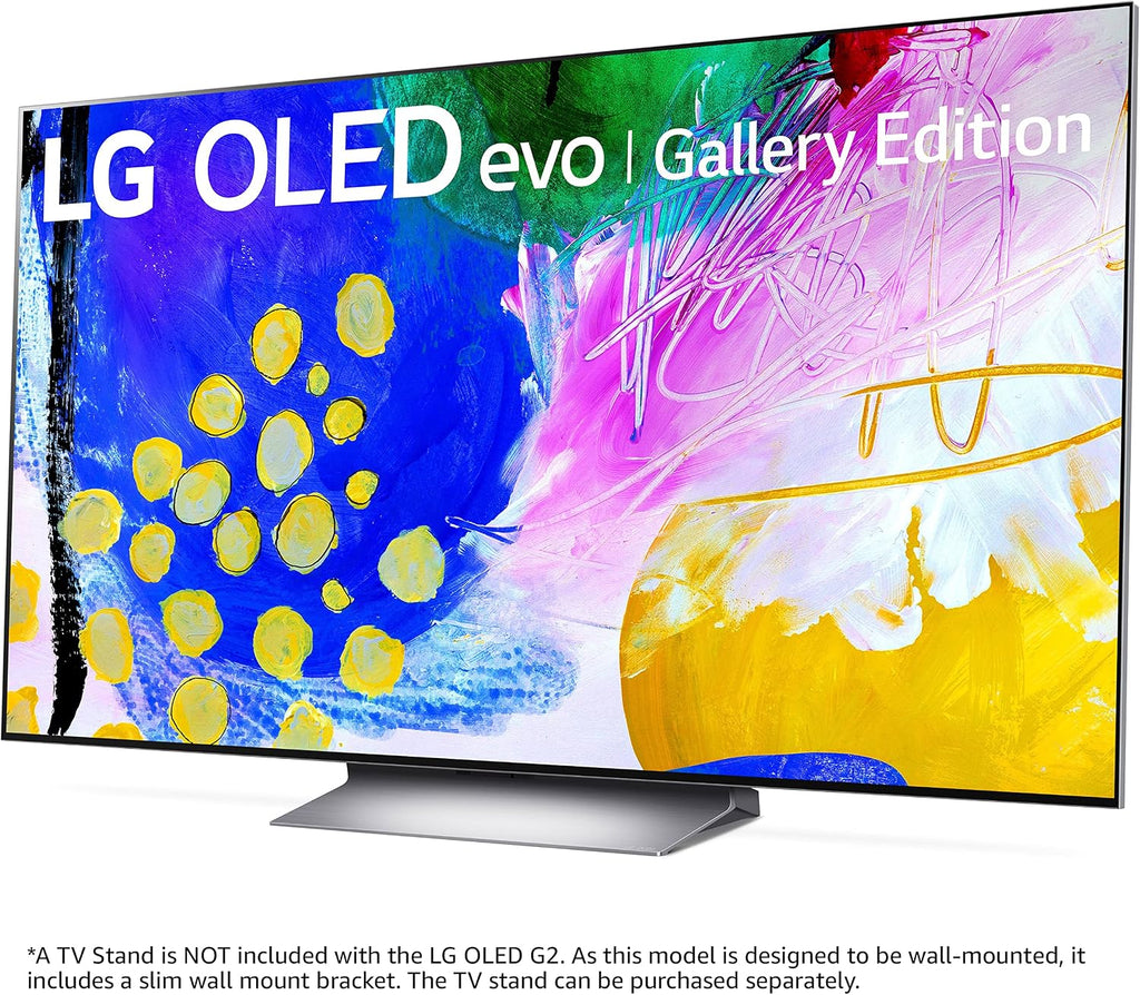 LG 55-Inch Class OLED evo Gallery Edition G2 Series Alexa Built-in 4K Smart TV, 120Hz Refresh Rate, AI-Powered, Dolby Vision IQ and Atmos, WiSA Ready, Cloud Gaming (OLED55G2PUA, 2022)