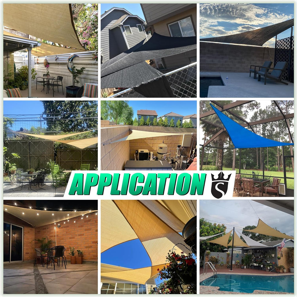 Royal Shade 14' x 20' x 24.4' Sand Beige Right Triangle Sun Shade Sail Order to Make RTAPT16, UPF50+ 95% UV Blockage, 200GSM Commercial Standard Heavy Duty, 3 Years Warranty (We Make Custom Size)