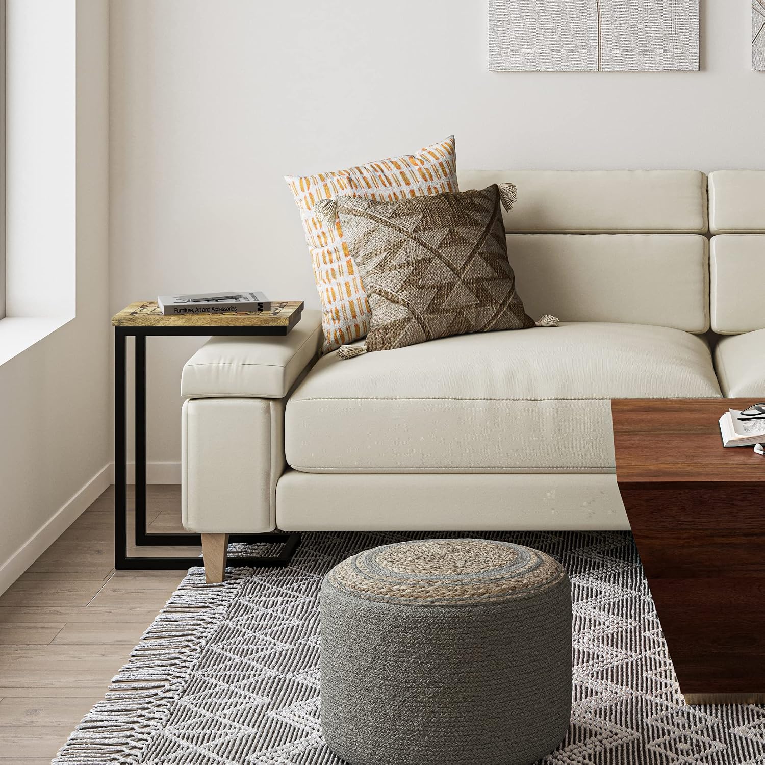 SIMPLIHOME Davisville SOLID MANGO WOOD 11 inch Wide Rectangle Boho C Side Table in Natural, Fully Assembled for the Living Room and Bedroom