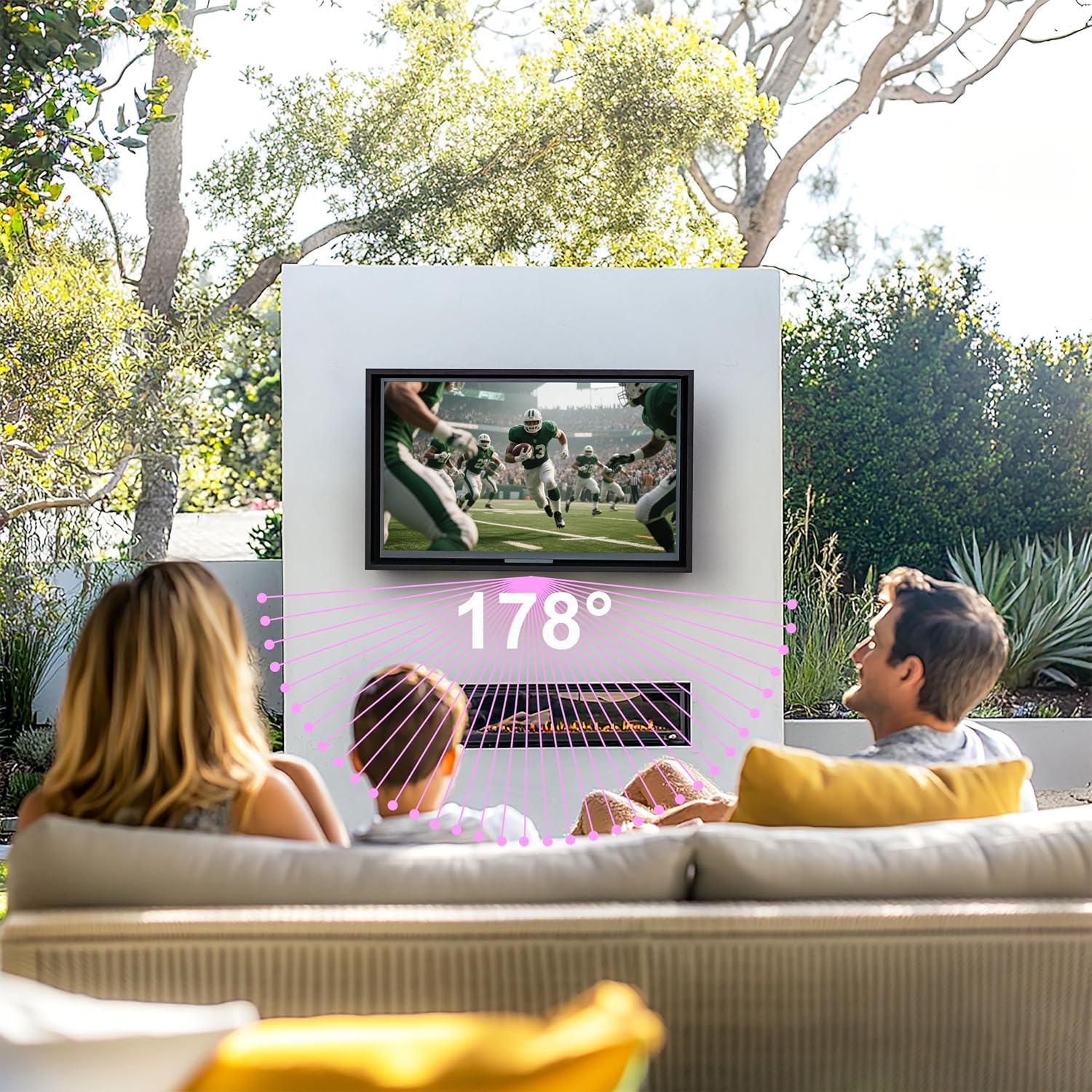 28-32 inch Weatherproof Outdoor TV Cover with lock, Hard and Durable, Clear Dust-proof Television Enclosure for Outside, Adjustable TV Wall Mount Bracket Included (28''-32'')