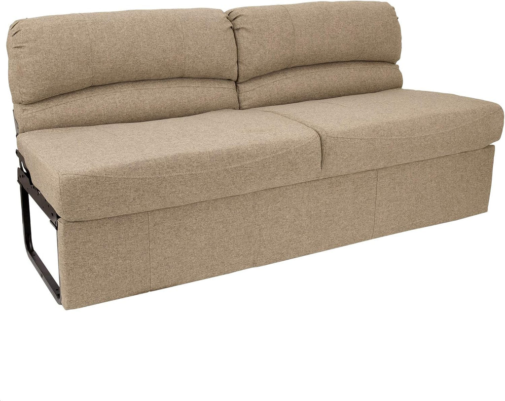 RecPro Charles RV 62' Jackknife Sofa | Love Seat | Sleeper Sofa | RV Furniture | RV Couches | Cloth (Oatmeal)
