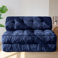MAXYOYO Folding Sofa Bed, Convertible Sleeper Chair with Pillow Foldable Mattress with Back Support, Portable Fold Out Chair Bed Comfy Floor Sofa Lounge for Living Room Bedroom, Navy Double