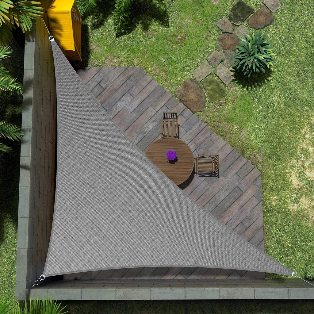 Amgo Custom Size 14' x 20' x 24.4' Gray Right Triangle Sun Shade Sail UPF50+ AGTAPRT16, Order to Make Canopy Awning, 95% UV Blockage, Water & Air Permeable, Commercial Standard (We Customize)