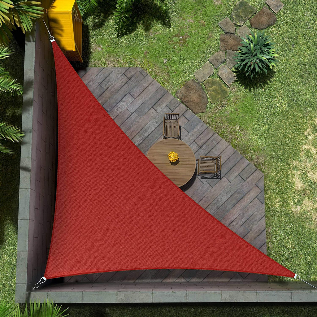 Amgo Custom Size 14' x 17' x 22' Red Right Triangle Sun Shade Sail UPF50+ AGTAPT20, Order to Make Canopy Awning, 95% UV Blockage, Water & Air Permeable, Commercial Standard (We Customize)