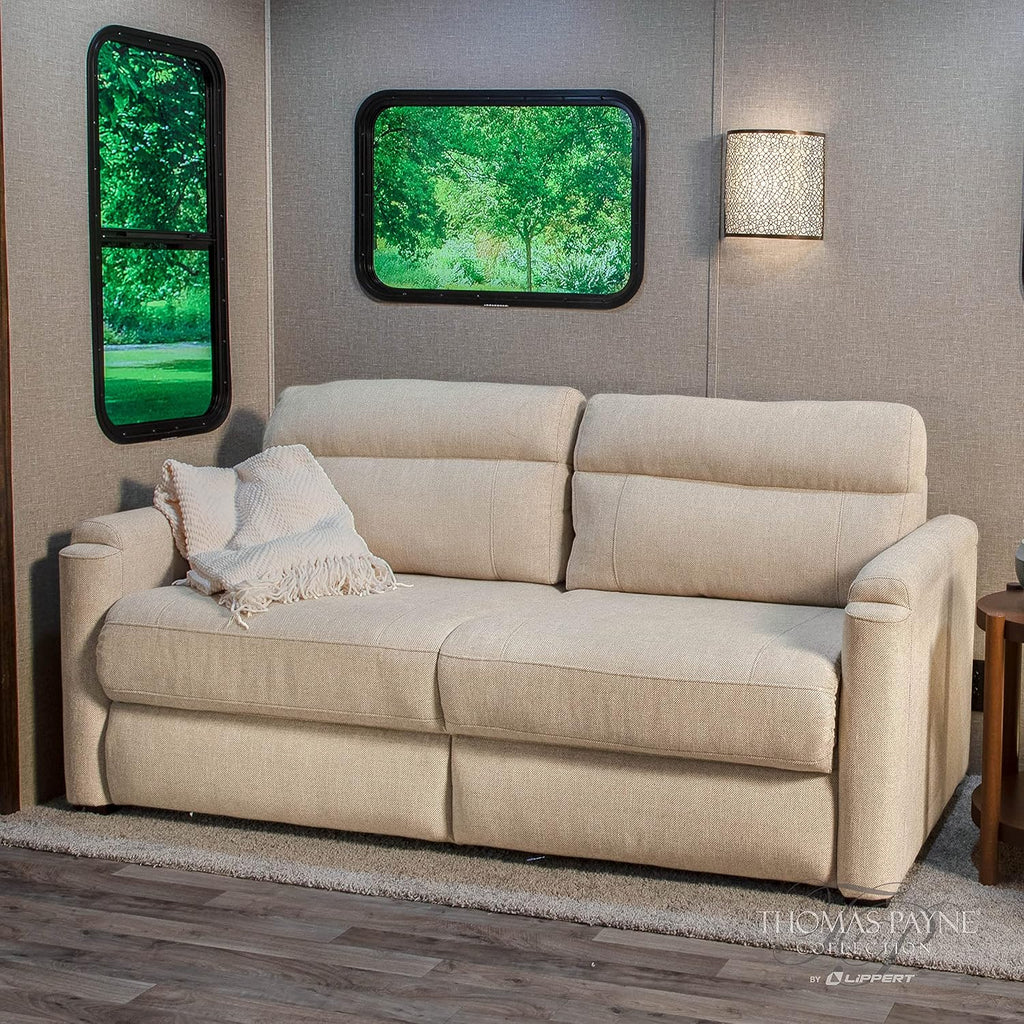 Thomas Payne 72' Norlina RV Tri-Fold Sofa with Woven Fabric, Couch-to-Bed Conversion, Removeable Back, Easy Installation for Travel Trailers, 5th Wheels and Motorhomes - 2020128896