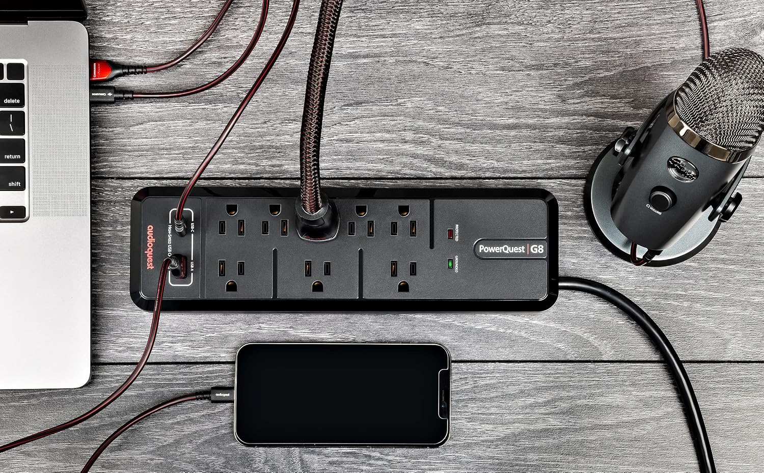 Samsung QN43QN90FAFXZA 43 Inch Neo QLED 4K QN90F Vision AI Smart TV with an AudioQuest G8 8-Outlet USB-A/USB-C AC Power Surge Protector (2025)