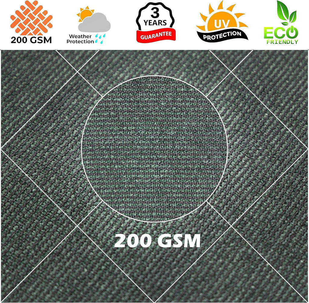 Royal Shade 14' x 16' Green Rectangle Square Sun Shade Sail Order to Make RTAPR1218 Canopy, UPF50+ 95% UV Blockage, 200GSM Commercial Standard Heavy Duty, 3 Years Warranty (We Make Custom Size)