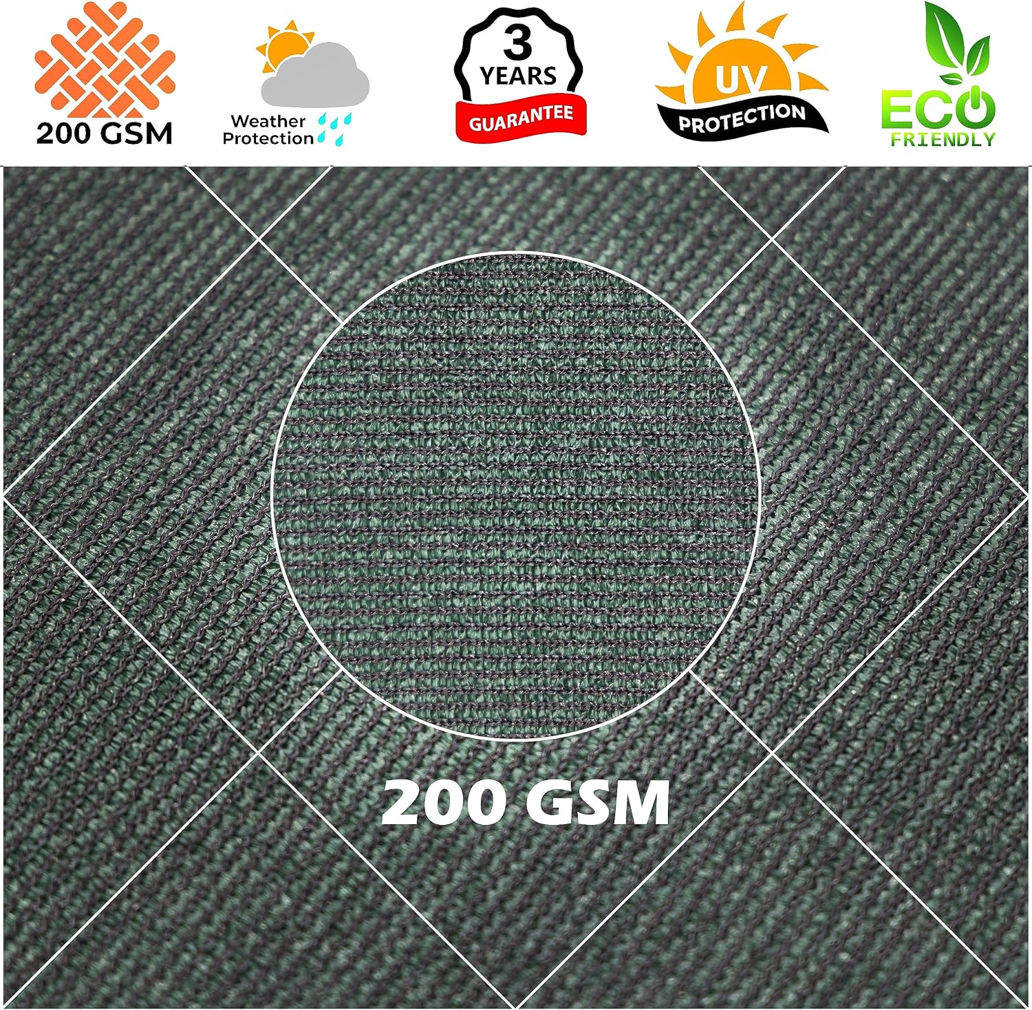 Royal Shade 14' x 16' Green Rectangle Square Sun Shade Sail Order to Make RTAPR1218 Canopy, UPF50+ 95% UV Blockage, 200GSM Commercial Standard Heavy Duty, 3 Years Warranty (We Make Custom Size)